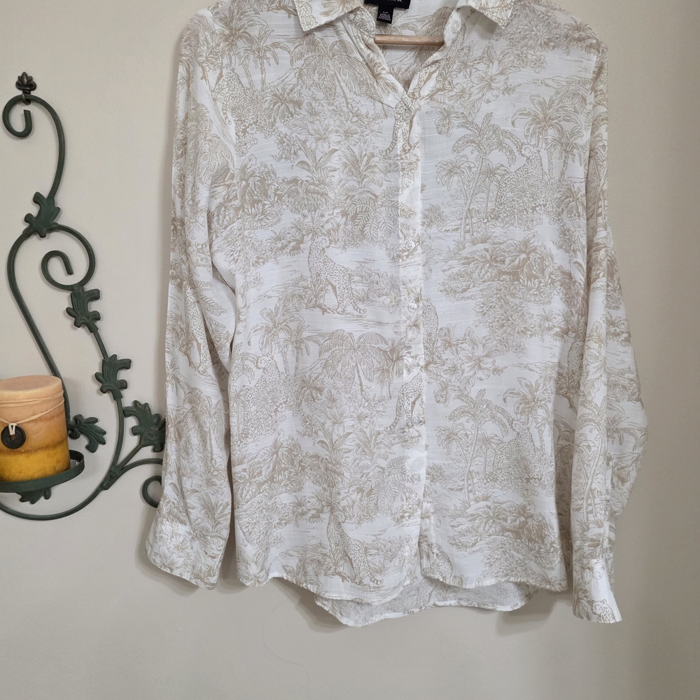 Women's White Patterned Shirt